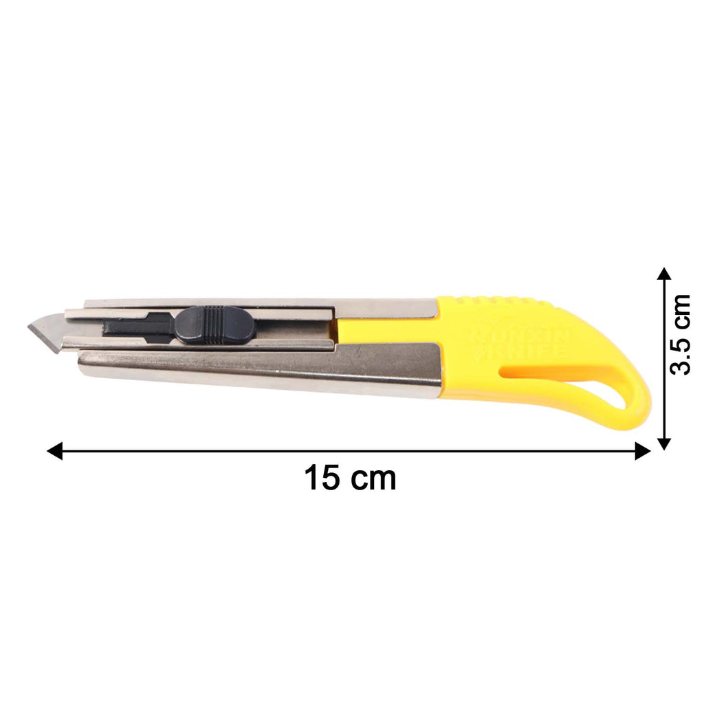 Utility cutter knife display showing size and design details