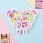 DIY beading jewellery making kit with butterfly organizer tray and colorful beads