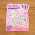 Children's creative beadwork kit including alphabet and flower beads with string