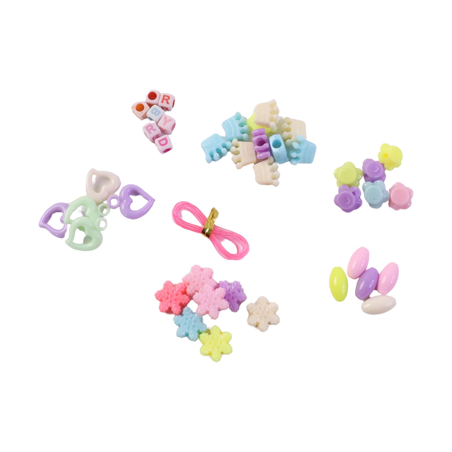 Creative craft kit for kids with colourful beads and jewellery supplies