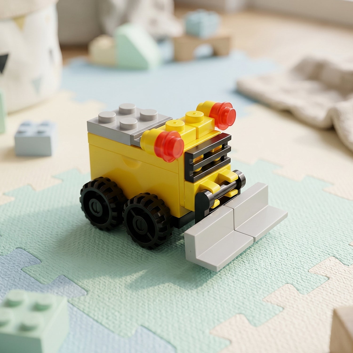 Mini bulldozer-shaped pencil sharpener for kids
