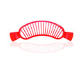 Food-grade plastic banana slicer with ergonomic handle for safe cutting.