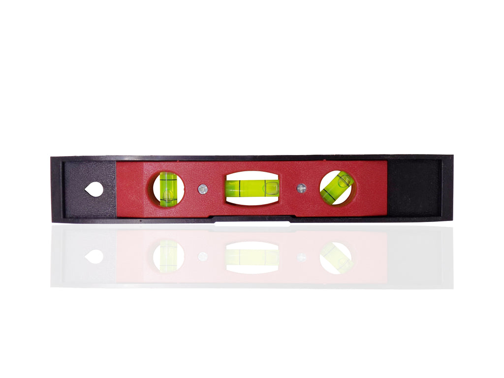 BoltForce Mini Pocket Level with three bubble vials for precise alignment.