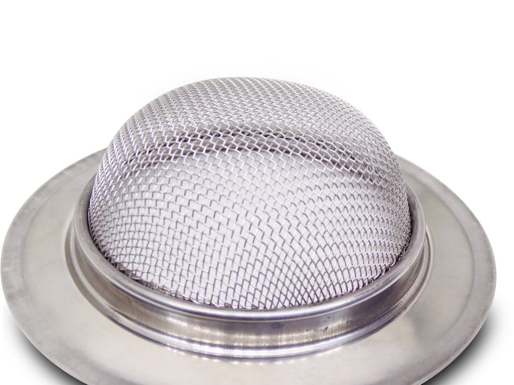 The versatile stainless steel drain protector, preventing food waste.
