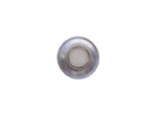 Clean and effective stainless steel sink strainer against a white background.