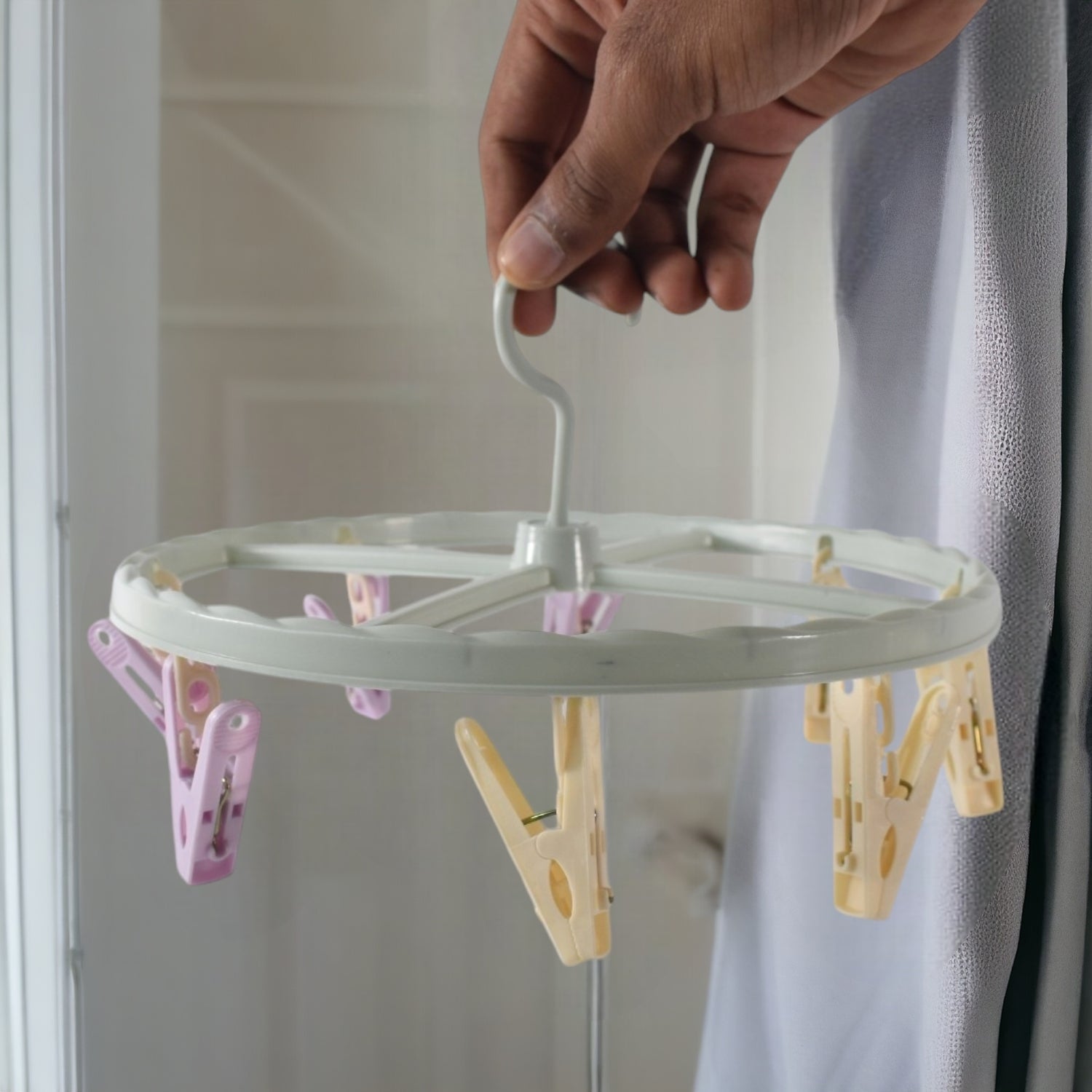 Drying rack hanging baby clothes and towels for fast drying