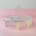 Clothespin rack laundry drying rack with 8 clips holding small clothes