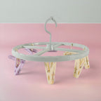 Clothespin rack laundry drying rack with 8 clips holding small clothes