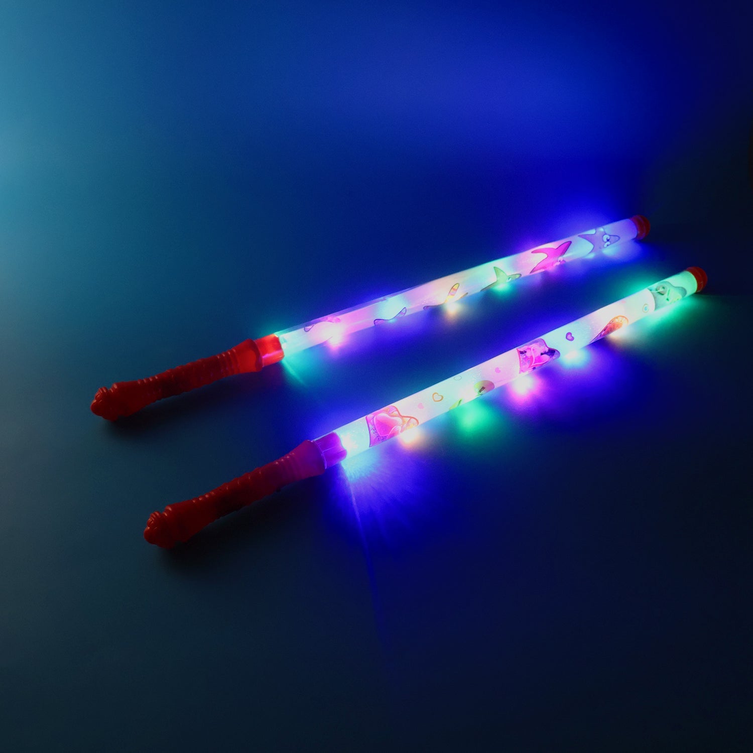 Energy-efficient LED Dandiya sticks illuminating Navratri celebration