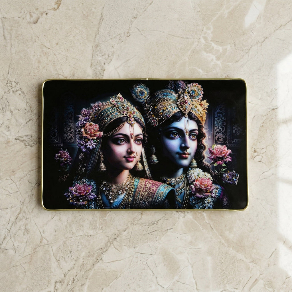 Beautiful Radha Krishna canvas art framed for living room or temple
