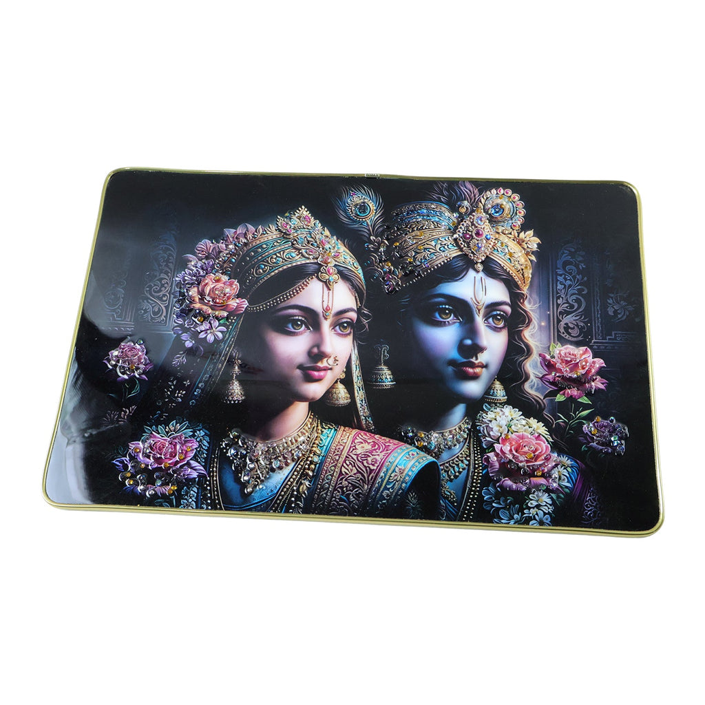 Elegant Radha Krishna religious wall art for spiritual spaces