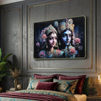Sturdy engineered wood frame with Radha Krishna artwork