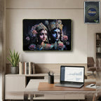 Decorative Radha Krishna wall art framed for home or temple decor