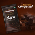 Chocotown Dark Chocolate Compound slab, 500gm, ready for baking.