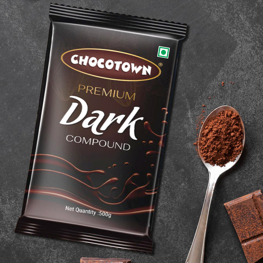 Smooth texture of Chocotown Dark Chocolate Compound.