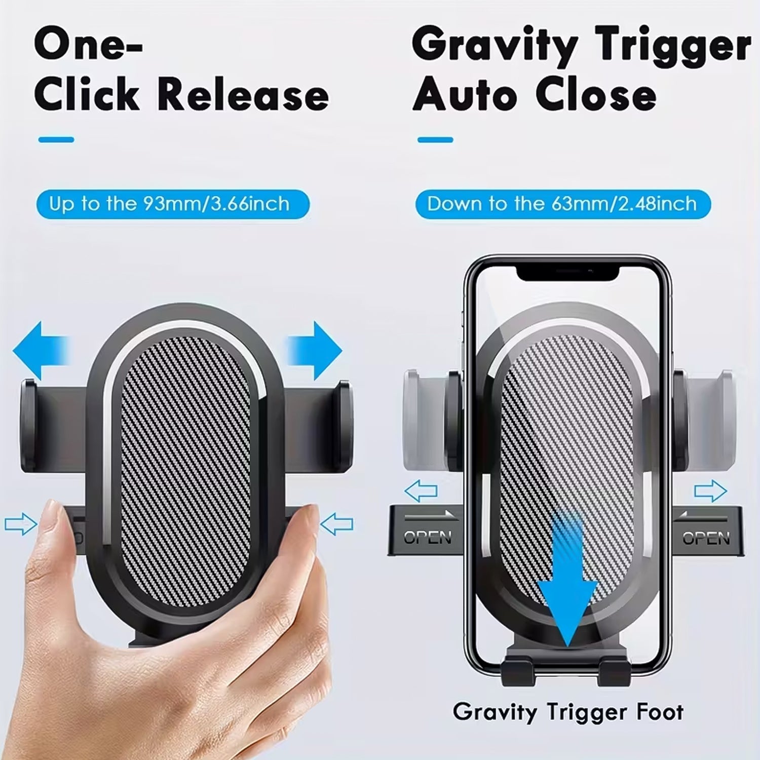 Car mobile holder positioned on dashboard for easy GPS navigation