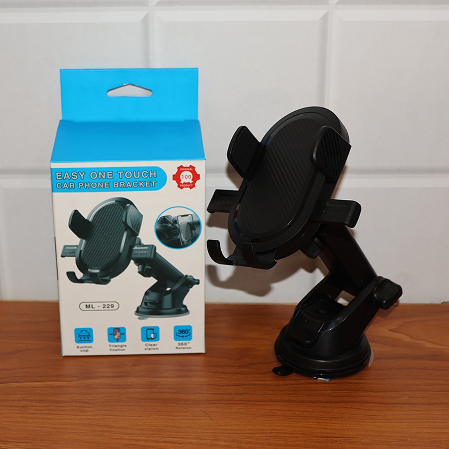 Universal car phone mount with flexible positioning and strong suction
