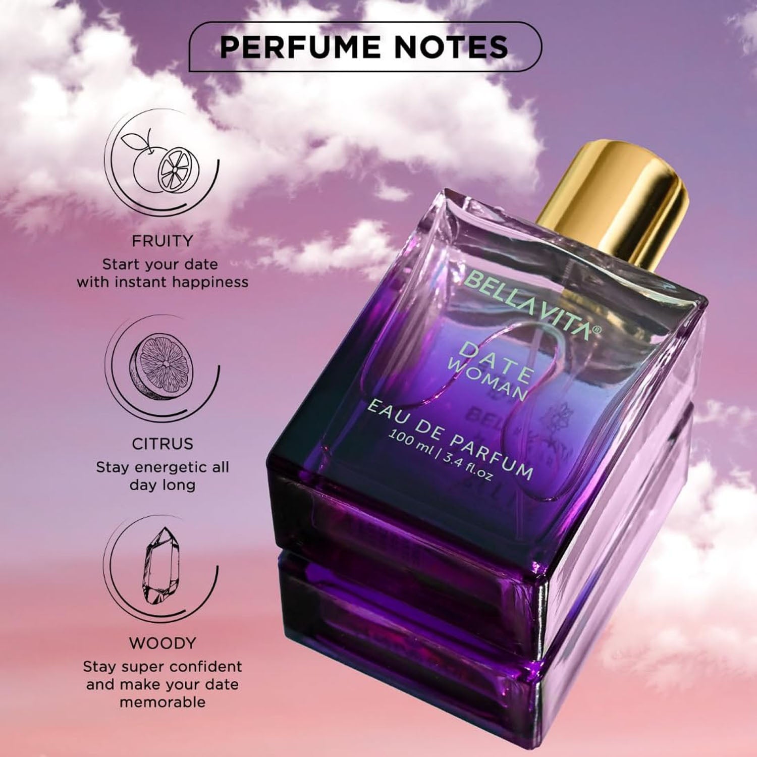 Floral fruity fragrance of Bellavita Date Woman Eau De Parfum