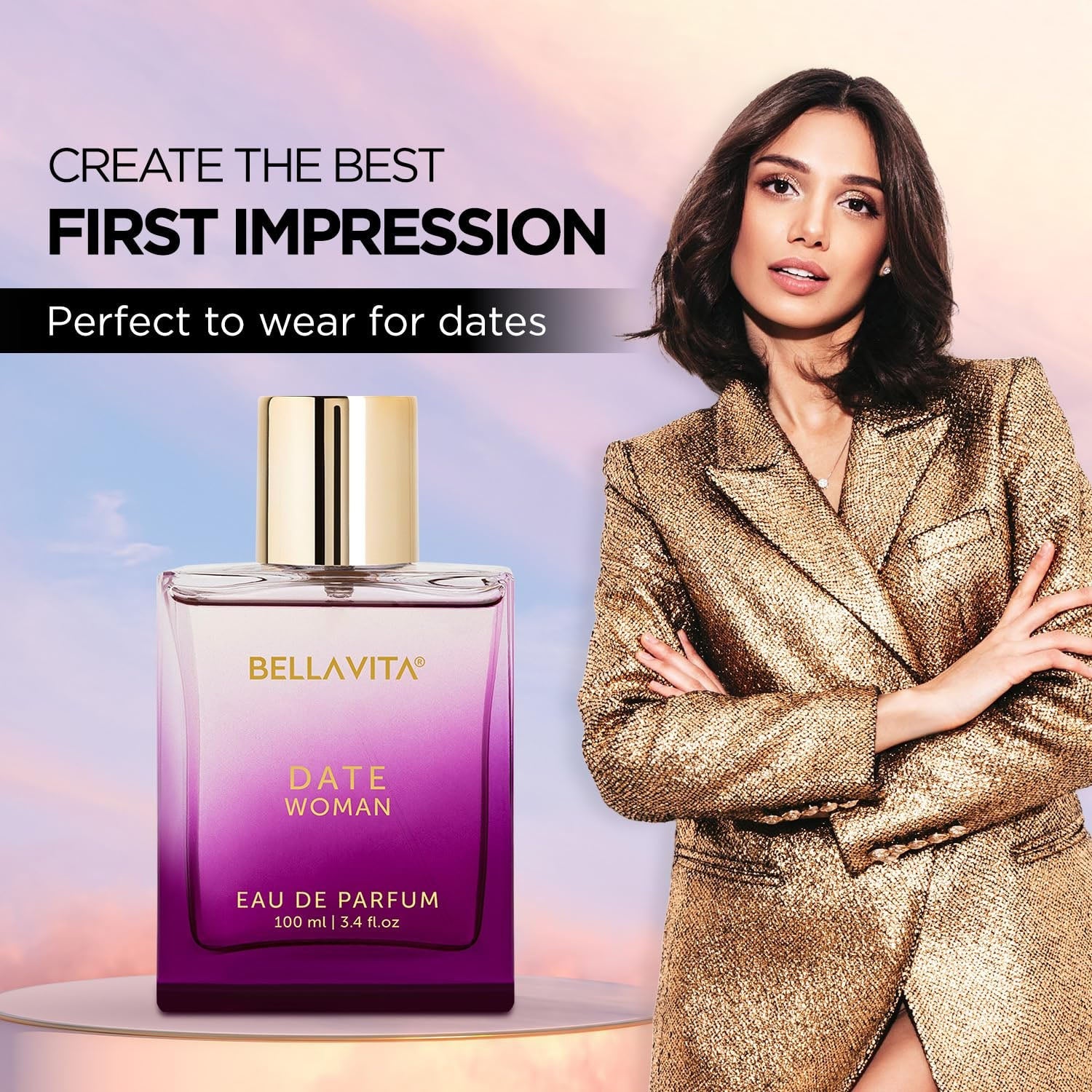 Stylish bottle design of Bellavita Date Woman Eau De Parfum
