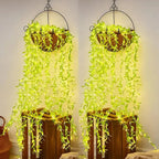 Artificial green leaf integrated with energy-efficient LED lights on string