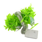 Plug-in decorative LED string light with inline switch and leaf design