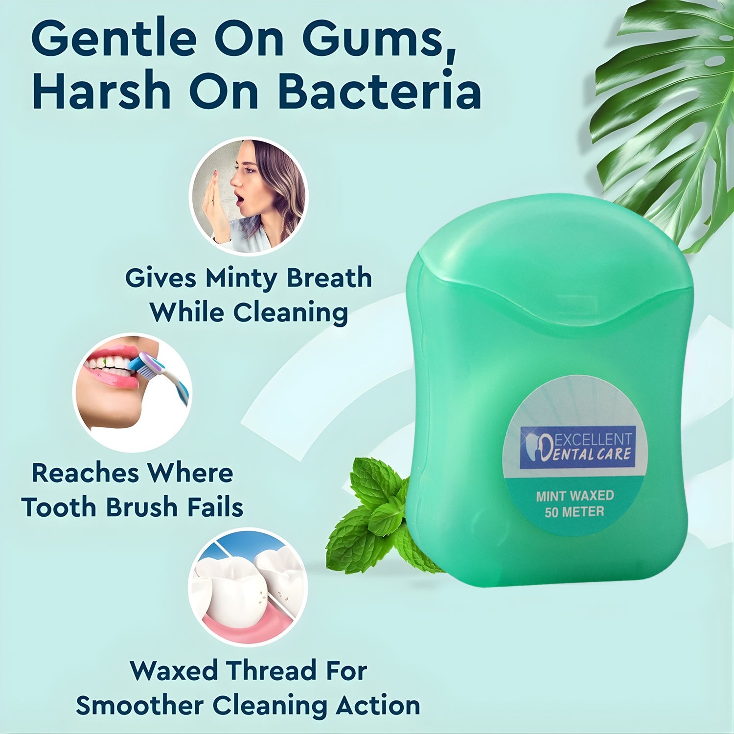 Waxed tooth floss spool ideal for removing plaque and food debris