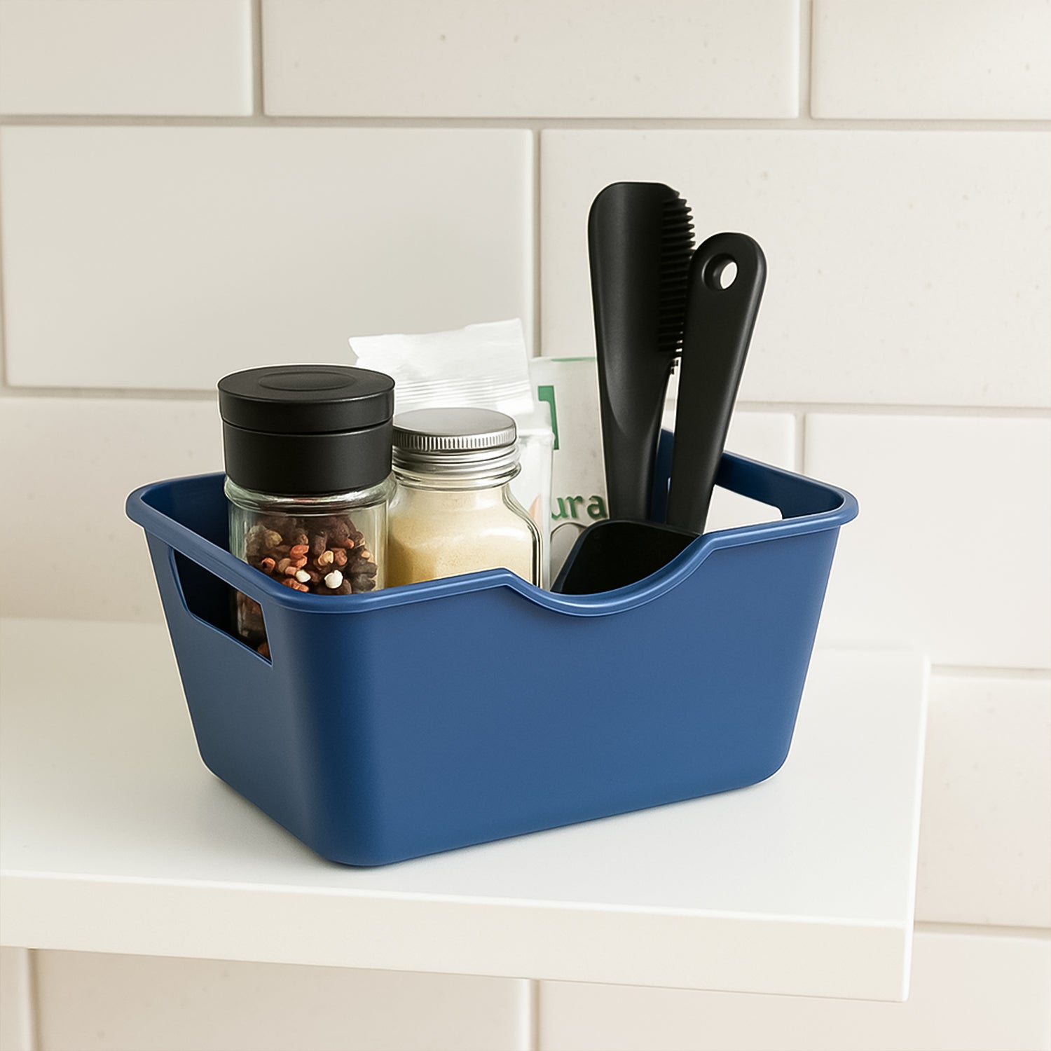 Multi-purpose storage basket organizer used in kitchen and office