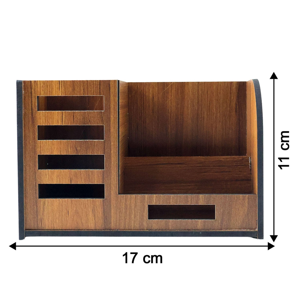 Stylish wooden stationery holder for office desk with premium finish