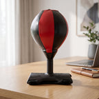Close-up view of inflatable punching bag's surface and inflation