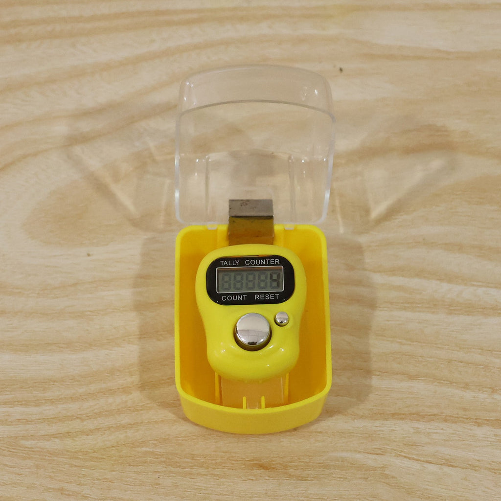 Fully assembled digital finger tally counter with soft adjustable finger strap