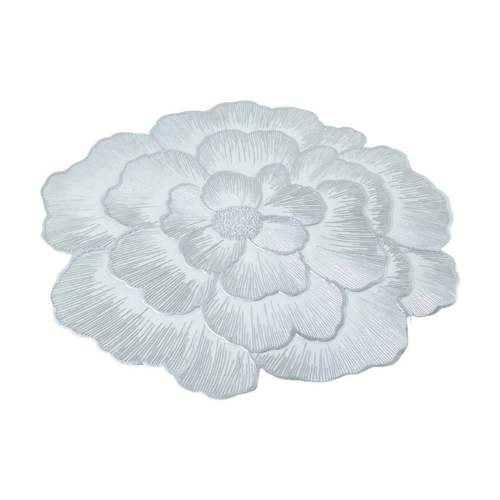 Round flower-shaped PVC placemat suitable for kitchen and dining