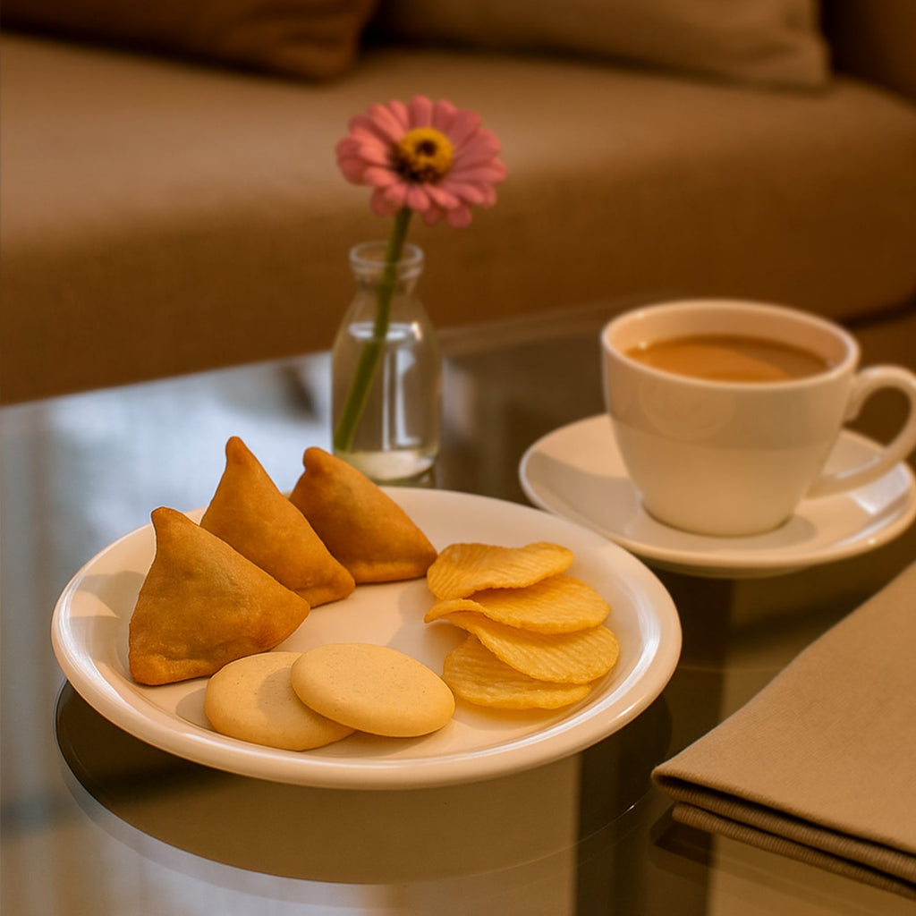 Set of plastic round dinner plates designed for home and commercial use