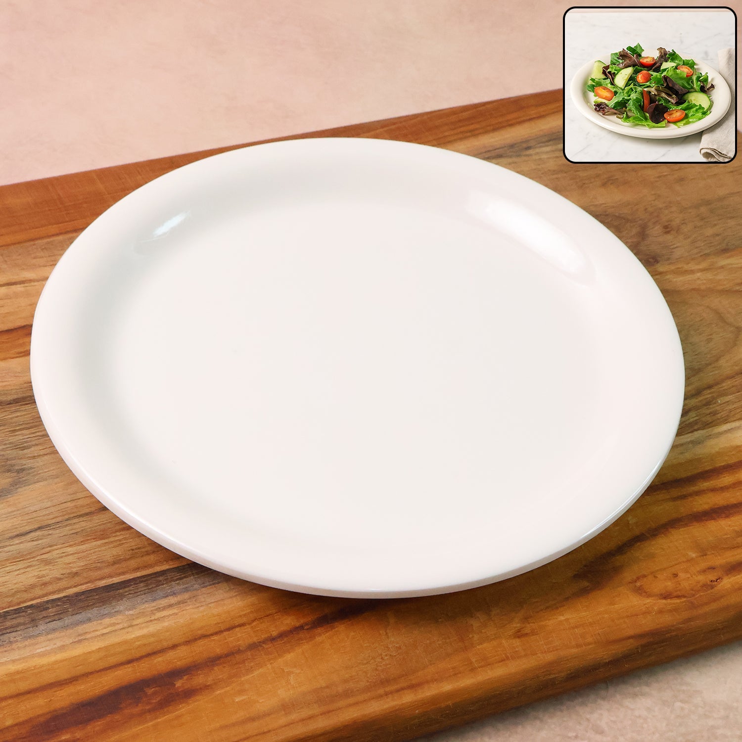 Plastic round dinner plate 19 cm with smooth gloss finish