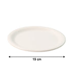 19 cm diameter plastic dinner plate showing size and dimensions