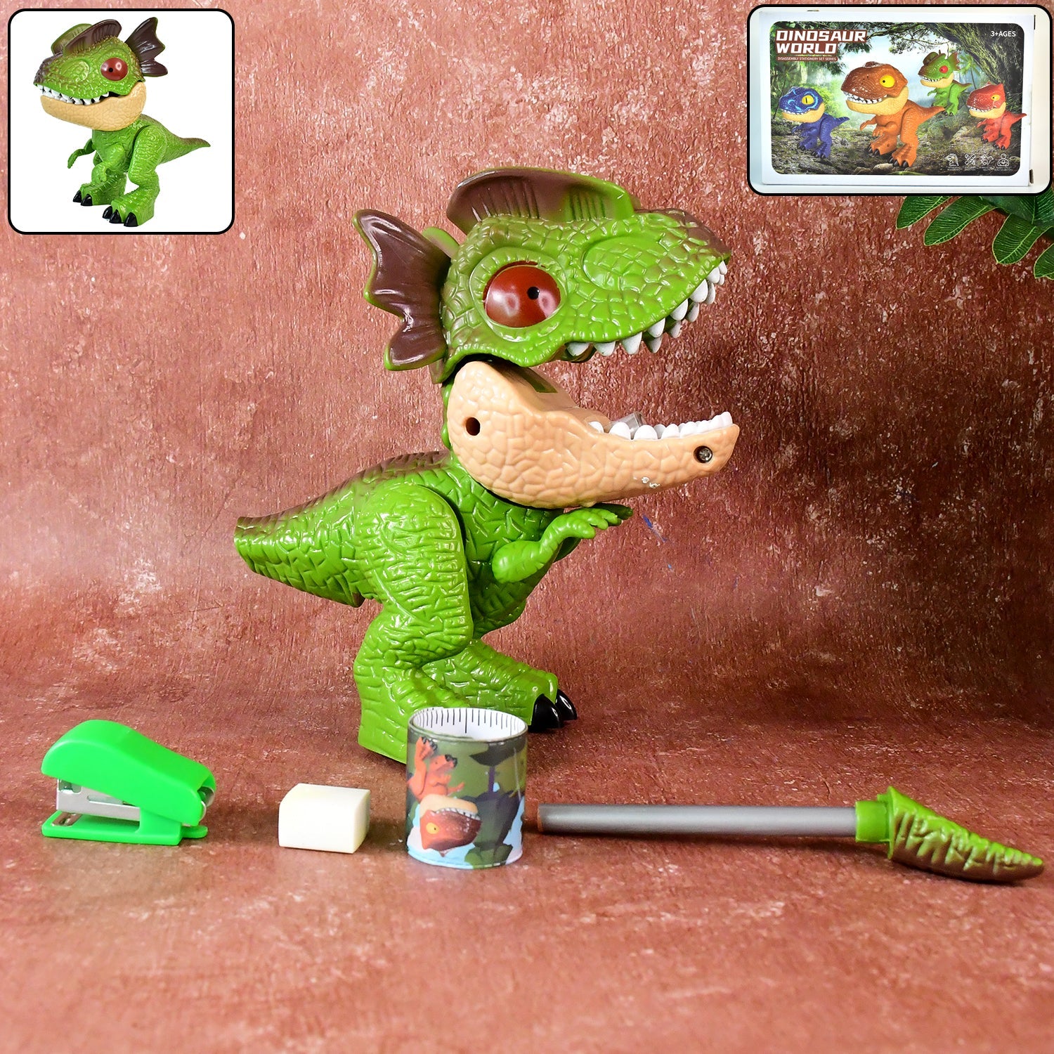 Dinosaur-shaped stationery gift set for kids with pencil and sharpener