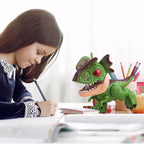 Cartoon dinosaur school stationery gift set with scale and sharpener