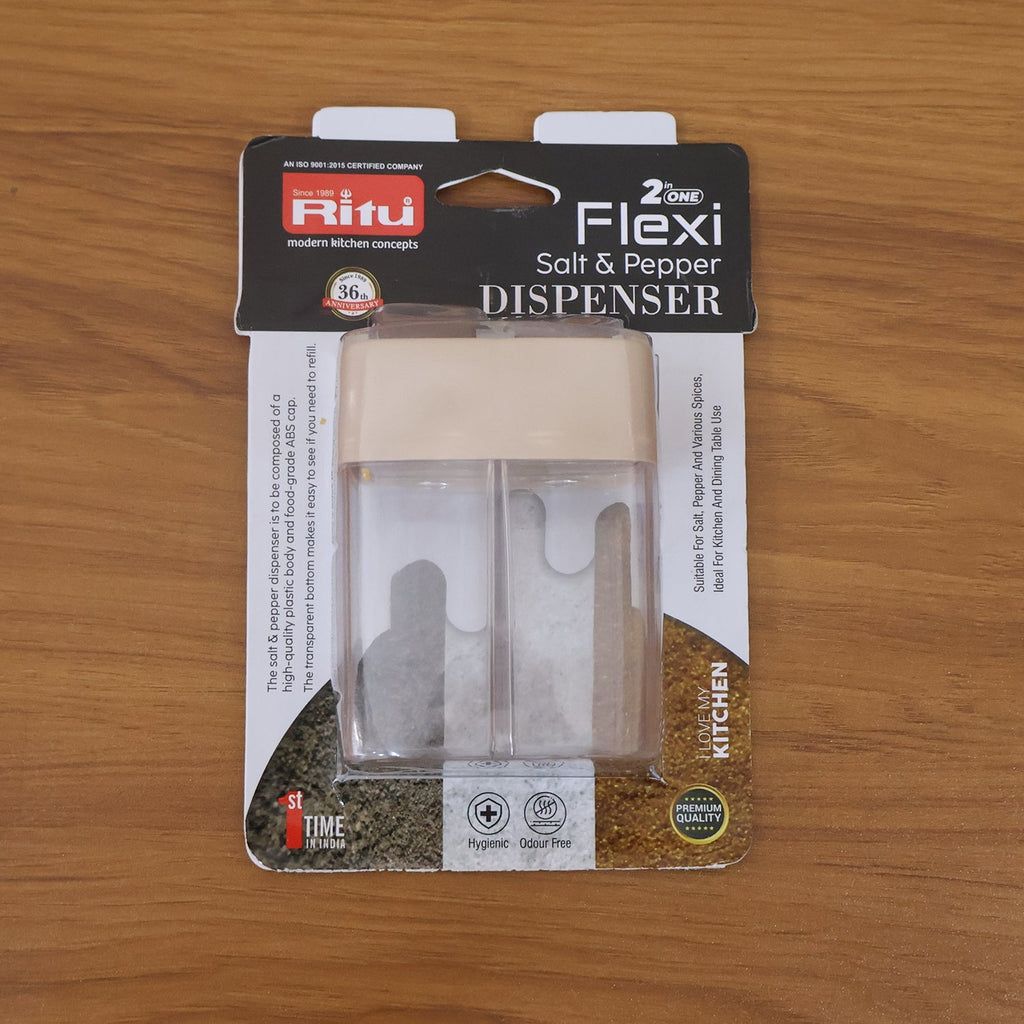 Durable and easy-to-clean salt and pepper dispenser container for dining table