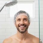 Disposable men's bath cap designed for waterproof hair protection