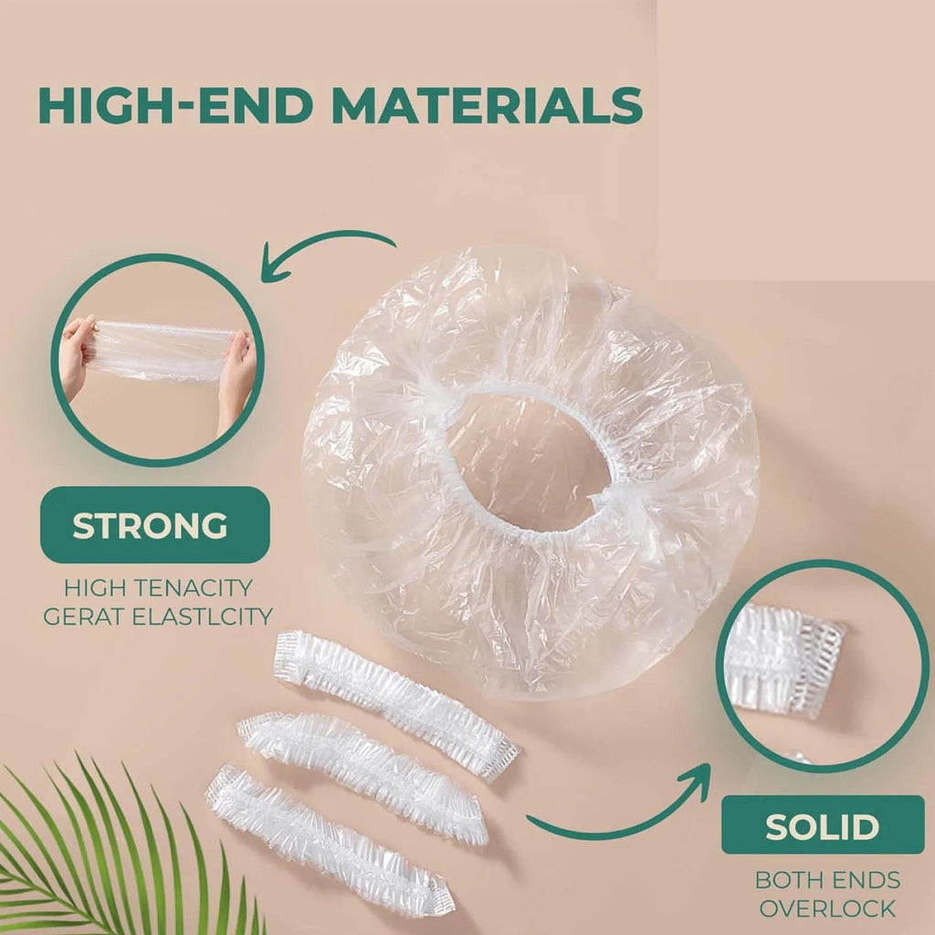Set of disposable men’s shower caps packed for easy storage