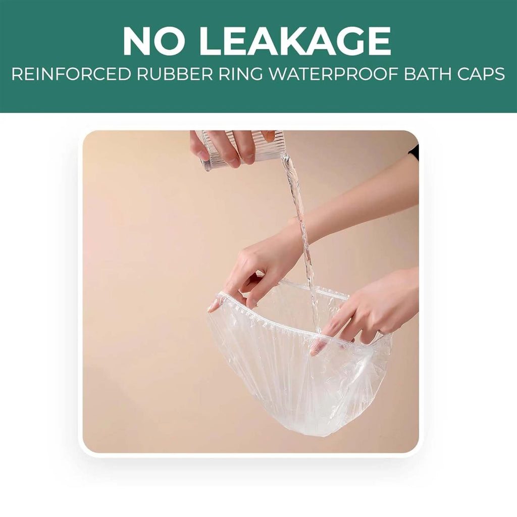 Unpackaged disposable men's shower cap showcasing waterproof material