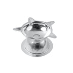 Stainless steel lotus pattern worship diya suitable for oil or ghee use