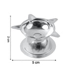 Stainless steel lotus style aarti diya providing stable and bright illumination
