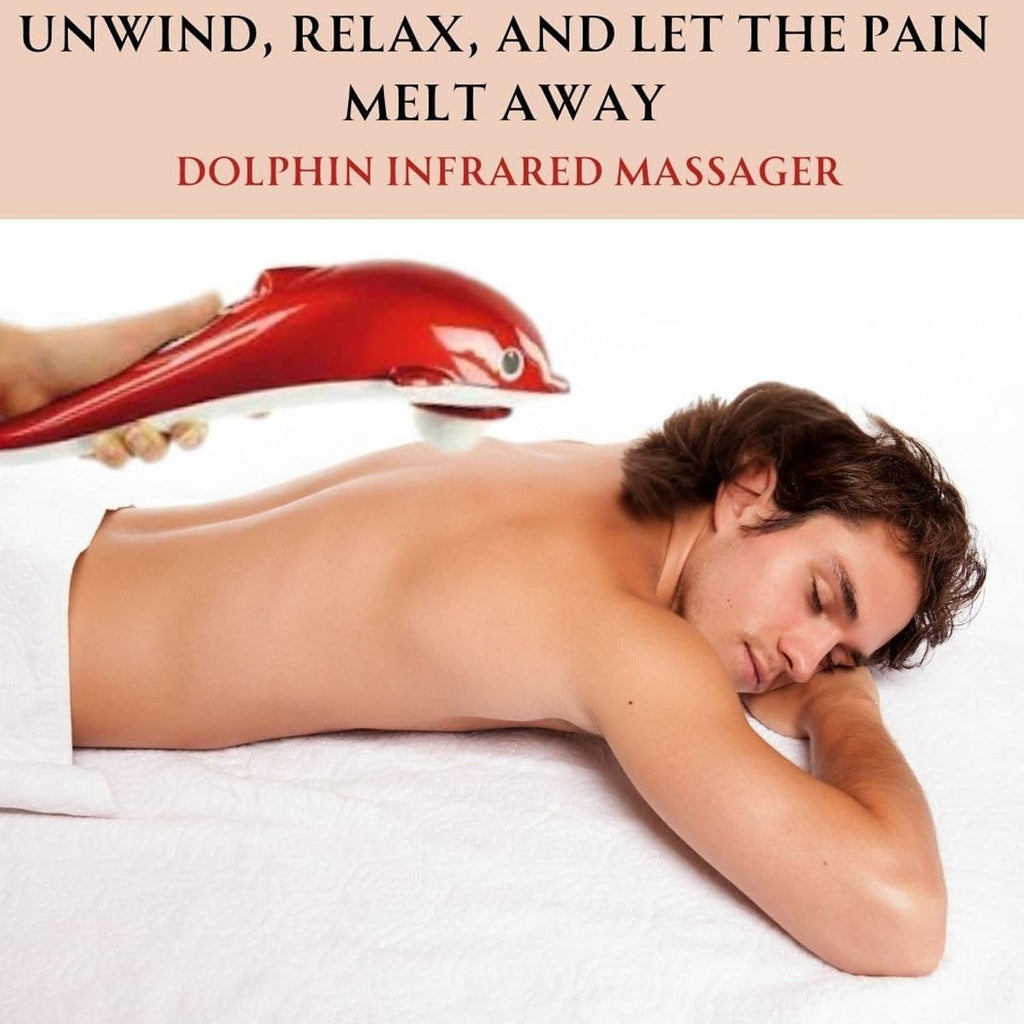 Close-up of the Dolphin Massager's comfortable handle and control buttons.