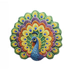 Decorative peacock motif soft floor mat in multi-color