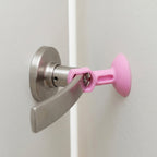 Five silicone door stoppers laid out for home use