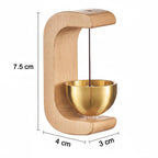 Size comparison showing Zen meditation bell and stand