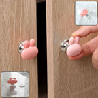 Bunny ear cabinet knob on wooden cabinet door, perfect for kids furniture