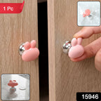 Close-up view of the cute bunny ear cabinet knob showing smooth finish and design