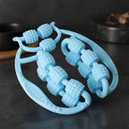Ergonomic double wheel massage roller with comfortable grip
