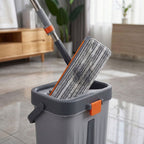 Compact flat mop set designed for home, kitchen, and office cleaning